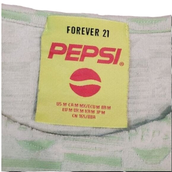 Forever 21 Pepsi Collaboration Mint Green Sleeveless Crop Top Sizes Medium - Picture 7 of 8